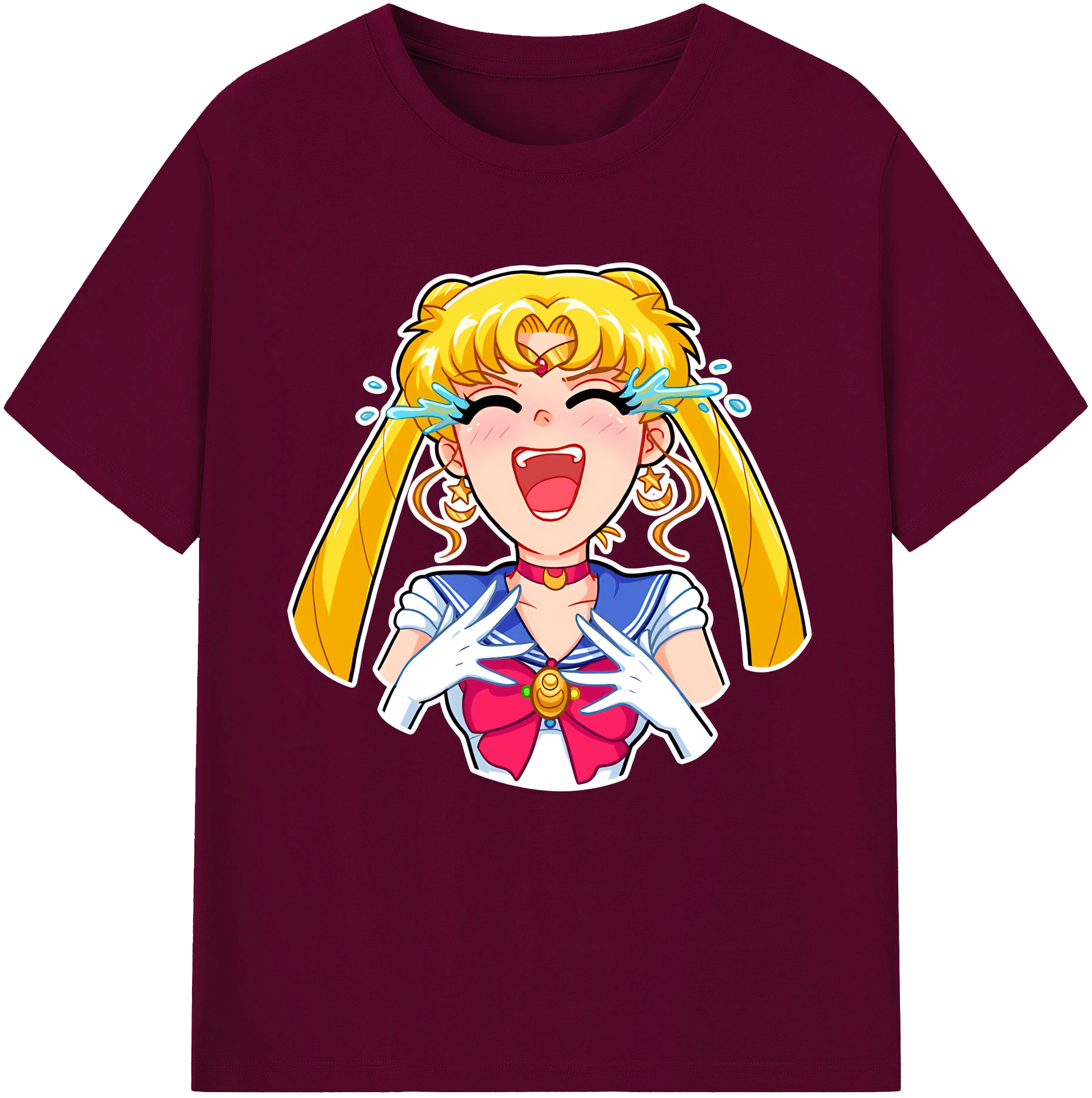 （画像用） 美少女戦士セーラームーン 月野 うさぎ つきの うさぎ Sailor Moon Tsukino Usagi レディースカジュアルプリントTシャツ（綿100％）